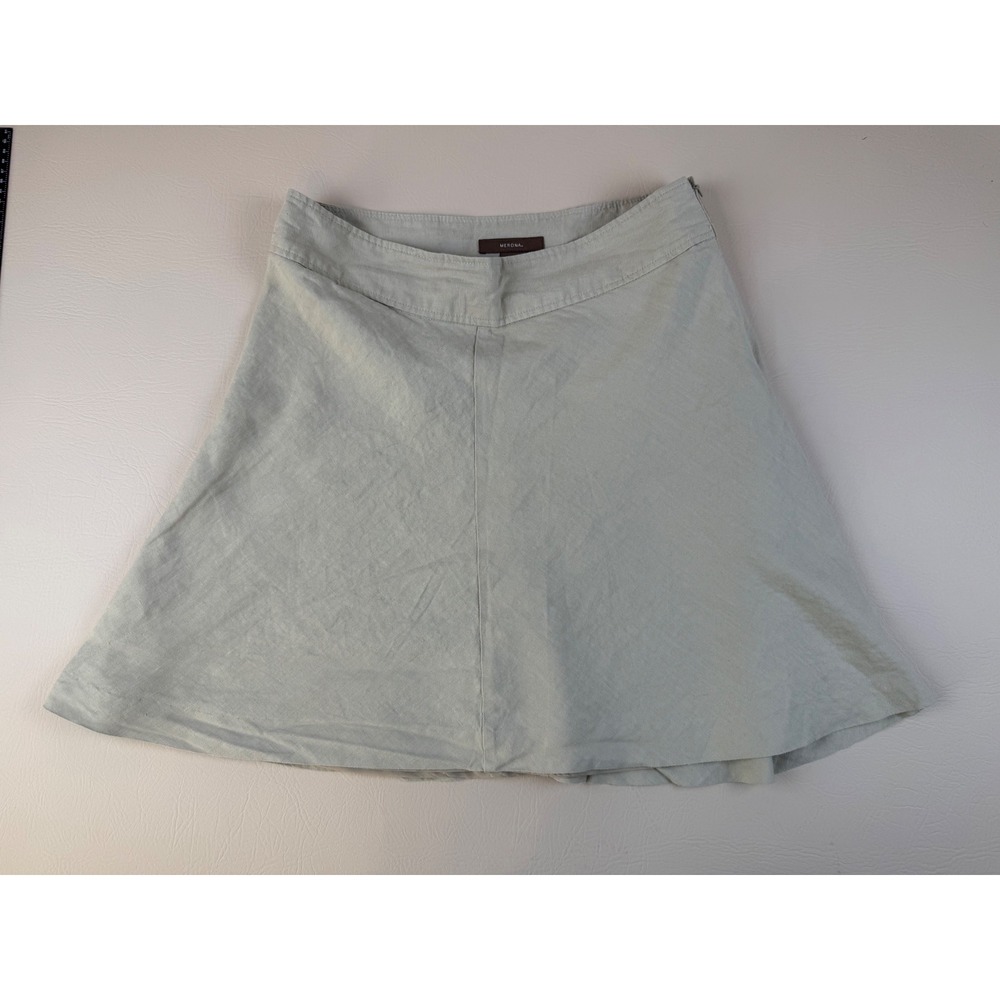 Coastal Linen Mini Skirt Beige A-Line Size‎ 8 Quiet Luxury